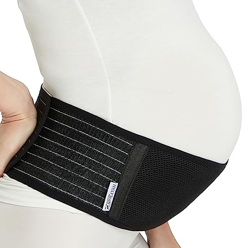 NeoTech Care Adjustable Maternity Belt - Light and Breathable Pregnancy Belly Support Band for Pregnant Women (Black, Extra Large Size) - color: Black, size: X-Large