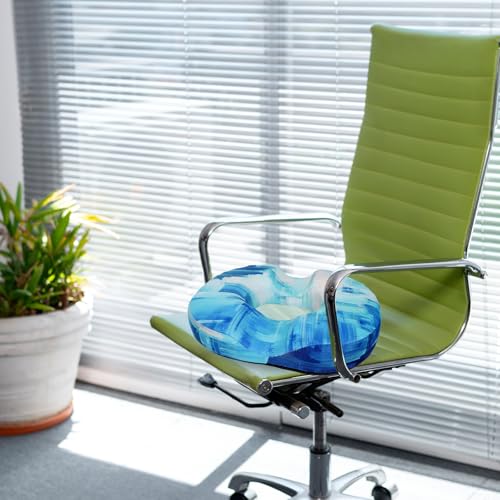 Donut Pillow for Hemorrhoids Seat Cushion for Tailbone Pain Relief - color: Light Blue
