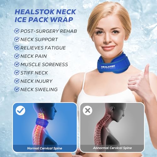 Neck Ice Pack Wrap, Reusable Cold/Hot Gel for Neck Pain, Blue - color: Blue