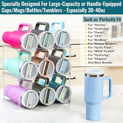 Premium Water Bottle Organizer for Stanley 40OZ & Various Bottles, Tumblers - size: 3 Tier for 9