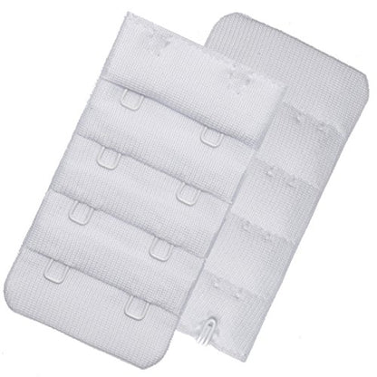 Ultra Soft Bra Extender Band Breathing Room 4 Rows Hook & Eye Extension Strap - color: 2 Hooks - 3/4 Inches Between Hook Centers (3pcs/Pack)