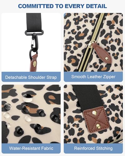 Pritent Travel Duffle Bag, Weekender Overnight Personal Item Carry On Bag - color: Leopard, size: Medium
