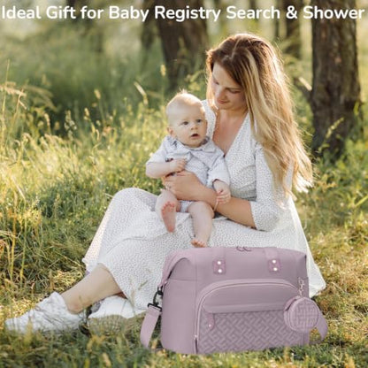Tenot Diaper Bag Tote, Baby Bags with Pacifier Case Purper - color: Purper, size: Medium