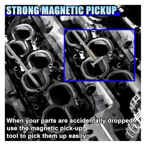 Flexible Magnetic Pickup Tool, 24" Long Bendable Extension - size: Small Head