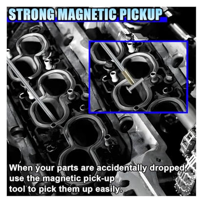 Flexible Magnetic Pickup Tool, 24" Long Bendable Extension - size: Small Head