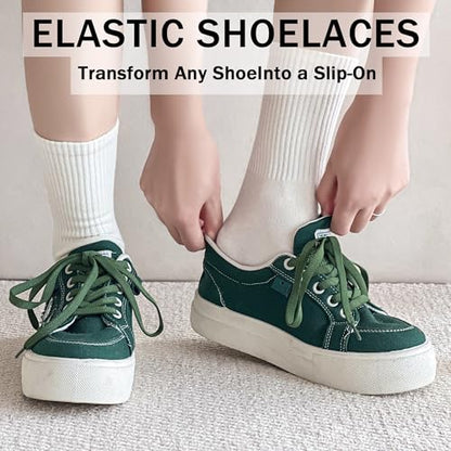 anan520 Flat Shoe Laces for Sneakers Elastic Shoe Laces Athletic Shoelaces - color: 1white, size: 27 inches