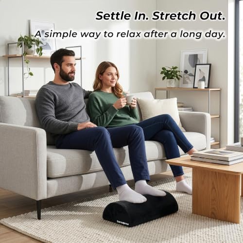 Samsonite Foot Rest for Under Desk at Work – Ergonomic Foot Stool for Couch – Versatile Under Desk Footrest for Office & Home, Foot Support Underdesk