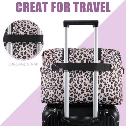 Tuwubi Diaper Bag Tote,Baby Diaper Bag with Pacifier Case - color: Leopard Print, size: Medium