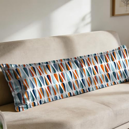 Body Cooling Pillow Cases Cover,Mid-Century Modern Body Pillow Cover Satin Pillowcase for Hair and Skin,Soft Long Pillow Cover with Zipper Closure 20x54 Inches - color: Mid-century Modern