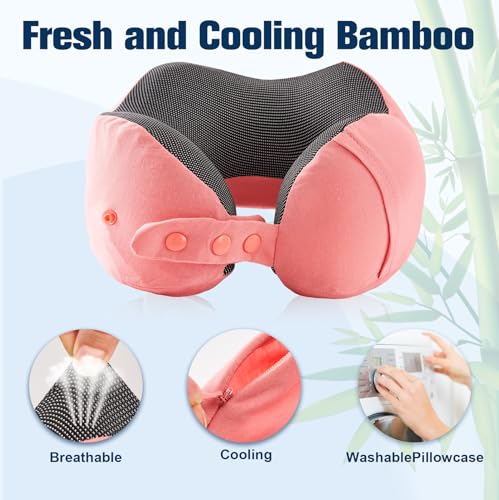 Cirorld Neck Pillow for Traveling, Travel Pillows for Airplanes Red - color: Red