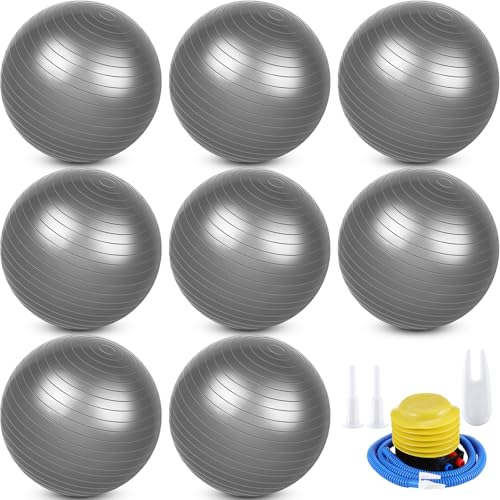 Leyndo 8 Pcs 26 Inch Large Yoga Exercise Ball - color: Gray