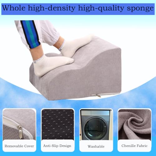 Foot Rest for Under Desk at Work.Multifunctional 3-Tier Foot Stool - color: Extra Large-light Grey