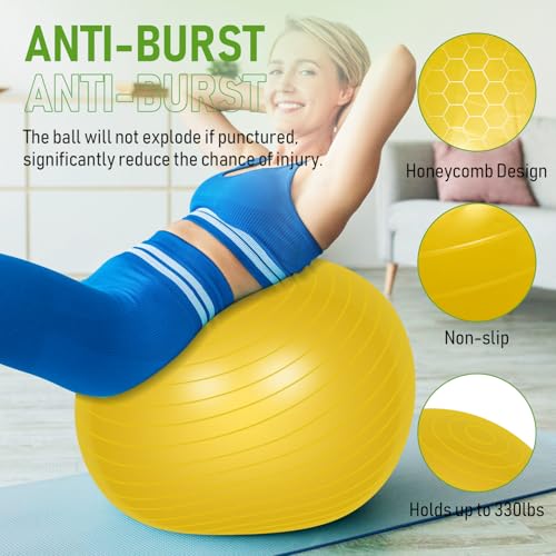 Leyndo 16 Pcs 26 Inch Yoga Exercise Ball Bulk with Pump - color: Multicolor