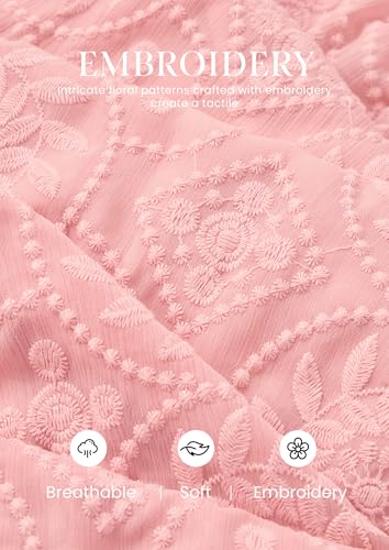 PRETTYGARDEN Womens Maxi Embroidered Wedding Guest Dress - color: Pink, size: Medium
