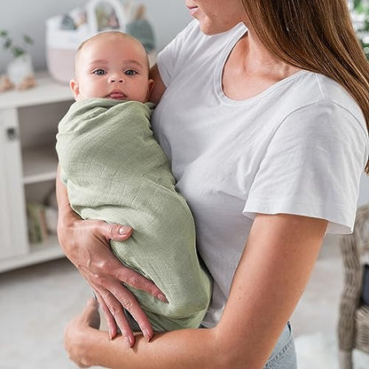 Muslin Nursing Cover and Muslin Swaddle Blankets Pack of 2 Bundled by Comfy Cubs