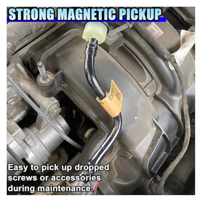 Flexible Magnetic Pickup Tool, 24" Long Bendable Extension - size: Small Head