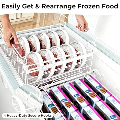 Stackable Chest Freezer Organizer Bins - White, 4 PCS - color: White