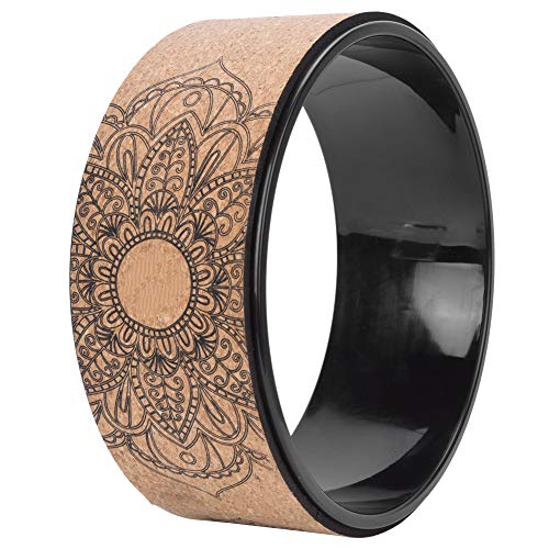 Cryfokt Yoga Wheel, High Density PU Roller for Back Pain Relief - color: Black inner ring