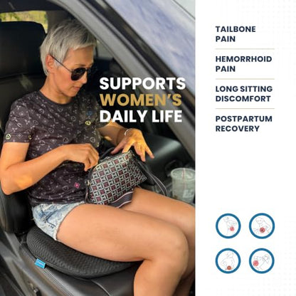 Firm Donut Cushion for Women, Hemorrhoid Pillow for Tailbone & Coccyx Pain