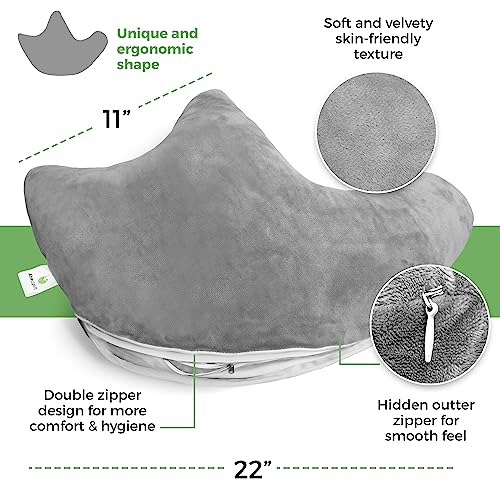 Rotator Cuff Pillow Side-Sleeper Shoulder Arm Support, Washable Cover, Gray - color: Gray