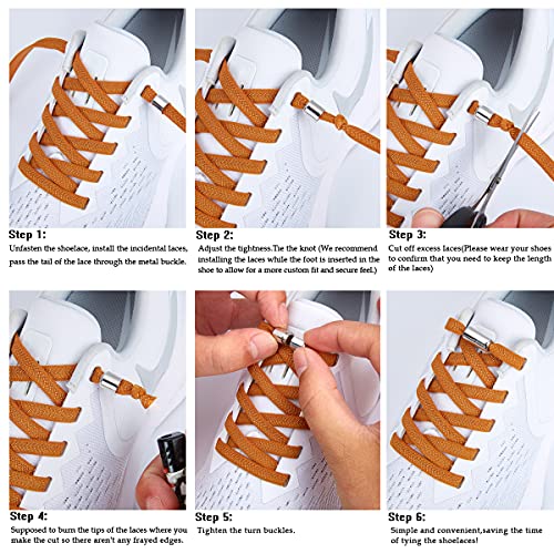 2 Pair Elastic No Tie Flat Shoe Laces for Kids and Adults - Elastic No Tie Shoelaces System - color: Black+grey