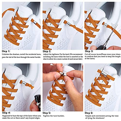 2 Pair Elastic No Tie Flat Shoe Laces for Kids and Adults - Elastic No Tie Shoelaces System - color: White+solid Beige
