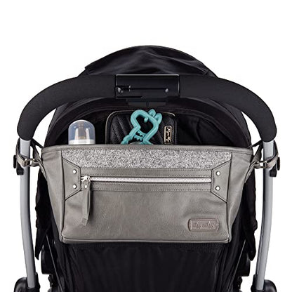 Itzy Ritzy Adjustable Stroller Caddy and Organizer Bag Featuring Front Zippered Pocket, 2 Built-In Interior Pockets & Adjustable Straps to Fit Nearly Any Stroller (Grayson) - color: Grayson