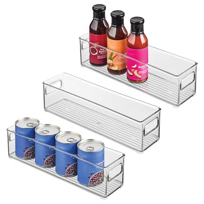 iDesign Stackable Fridge Bin with Handles, Set of 3, Clear - style: Pack of 3