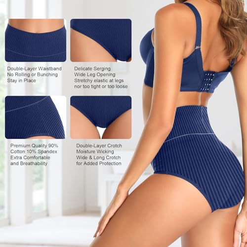 UMMISS Womens Underwear Cotton High Waisted Tummy Control Panties Plus Size Full Coverage Ladies Briefs - color: A-multi-5 Pack, size: 3X-Large-4X-Large