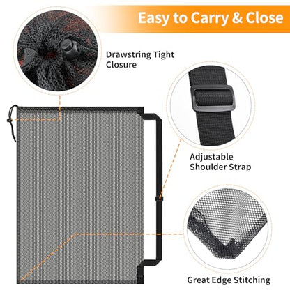 Extra Large Mesh Ball Bag, Heavy Duty 40"x30" Hold 10-12 Soccer Basketball - style: No Pocket