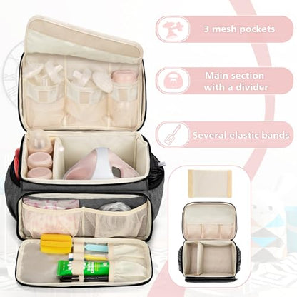 LUXJA Breast Pump Bag Compatible with Spectra S1 and S2, Gray - color: Gray