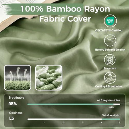 ZonLi Cooling Weighted Body Pillow for Side Sleepers and Deep Sleep - color: Bamboo Green, size: X-largr48"x14"(8.5lbs)