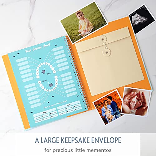 Baby's First Year Book, Gender-Neutral Ocean Baby Memory Book and Keepsake - color: Mystical Ocean