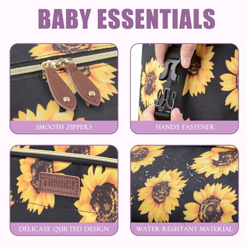 Tuwubi Diaper Bag Tote,Baby Diaper Bag with Pacifier Case - color: Sunflower, size: Large
