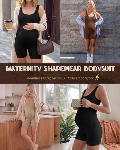 3 Pack Maternity Bodysuits - color: Khaki, Coffee, Black, size: Large