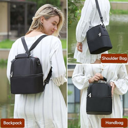 NCVI Breast Pump Backpack, Double Layer Removable, for Spectra/Medela - color: Black