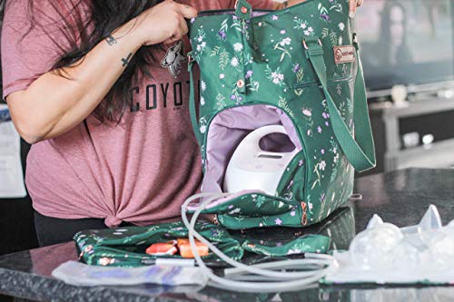 Sarah Wells Lizzy Breast Pump Tote (Olive You) - color: Olive Floral