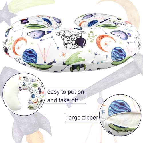 TANOFAR Nursing Pillow Cover Boy, Stretchy Breast Feeding Pillow Covers, Soft & Skin-Friendly, Removable Nursing Support Pillow Slipcover, Space Shuttle - color: White