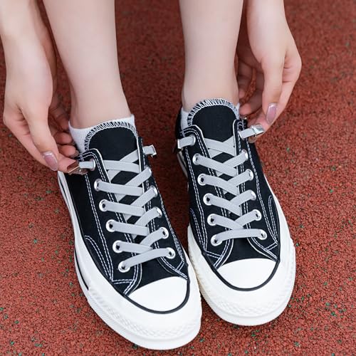 Elastic Shoe Laces，No Tie Shoelaces for Adults & Kids Shoes - color: 2 Black