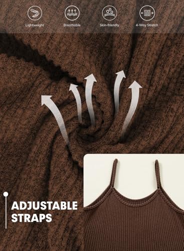 BLENCOT Maternity Ribbed Jumpsuit Stretchy One Piece Wide Leg Romper - color: Brown, size: Small