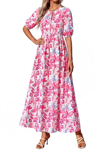 KIRUNDO Maxi Dresses for Women 2026 3/4 Sleeve Summer Dress - color: Red, size: Small