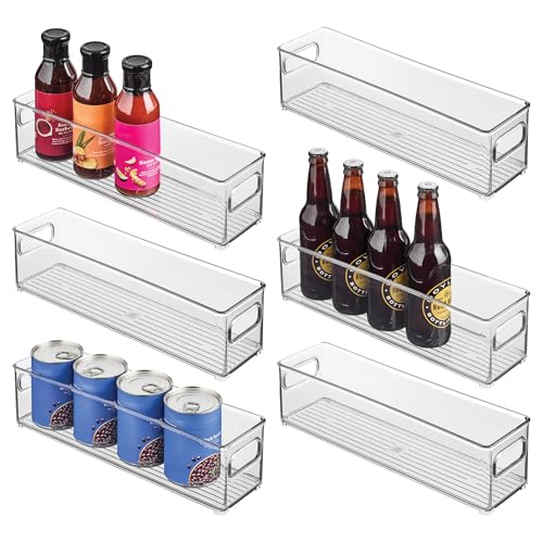 iDesign Stackable Fridge Bin with Handles, Set of 6, Clear - style: Pack of 6