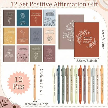 Mooliwe 24 Pcs Affirmation Notebooks Pens Bulk Gifts, Gratitude,Fresh - style: Fresh