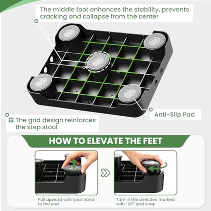 SOYO Mobility One Step Stool Platform for Adults & Elderly, Black-White - color: Black-white