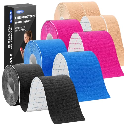 9 Rolls Kinesiology Tape, Multicolor Athletic Support Bandage Wrap, Elastic