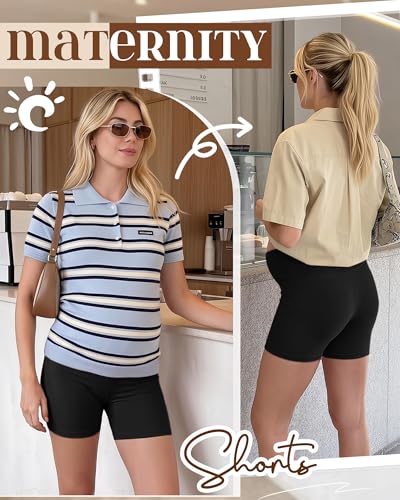 4 Pack Maternity Shorts - color: Black, Black, Black, Black, size: Small