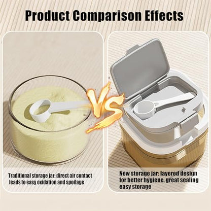 Formula Container to go-800ml Travel Dispenser BPA Free Airtight Container with Spoon & Layered Storage,Sealed Lid,Stackable,Easy-Clean,Ideal for Coffee,Flour,Sugar,Cereal,Milk Powder(27oz) - size: Mini
