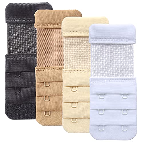 Women's Bra Extender 3 Hook / 2 Hook Bra Extension Strap Soft and Comfortable - color: 4pcs, 2 Hook 3/4 Inch Spacing