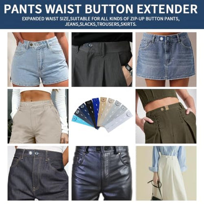 10PCS Elastic Button Extenders for Jeans,Pants Button Extender for WomenMen - color: Style D_10PCS, 1 Styles