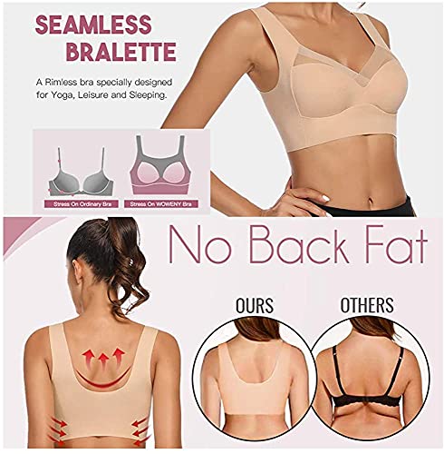 WOWENY Womens Wirefree Seamless Bras Everyday Lounge Bra Sleeping Full Coverage Pullover Bra - color: Grey-1, size: 3X-Large